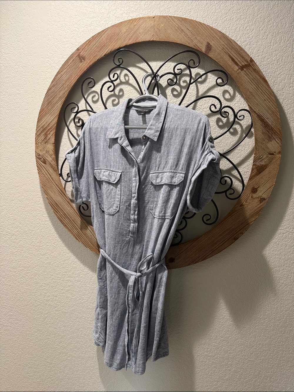 Banana Republic Light Blue Asymmetrical Shirt Dress